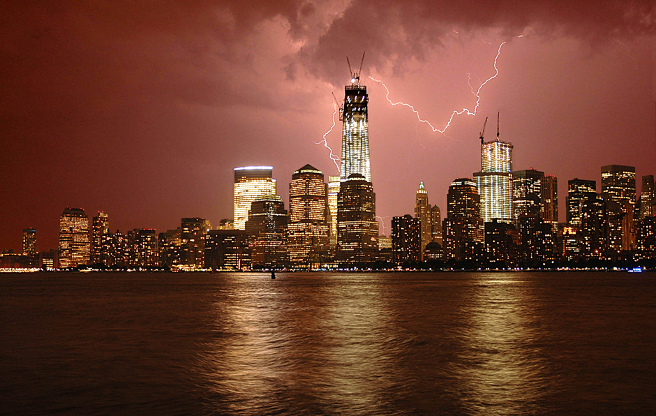 Freedom Tower Lighting Strike - Ted DeCagna Photography Web Site